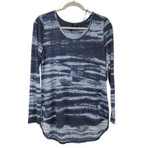 Cynthia Rowley Blue Tye Dye Stretchy Long sleeve Top(Size Medium)